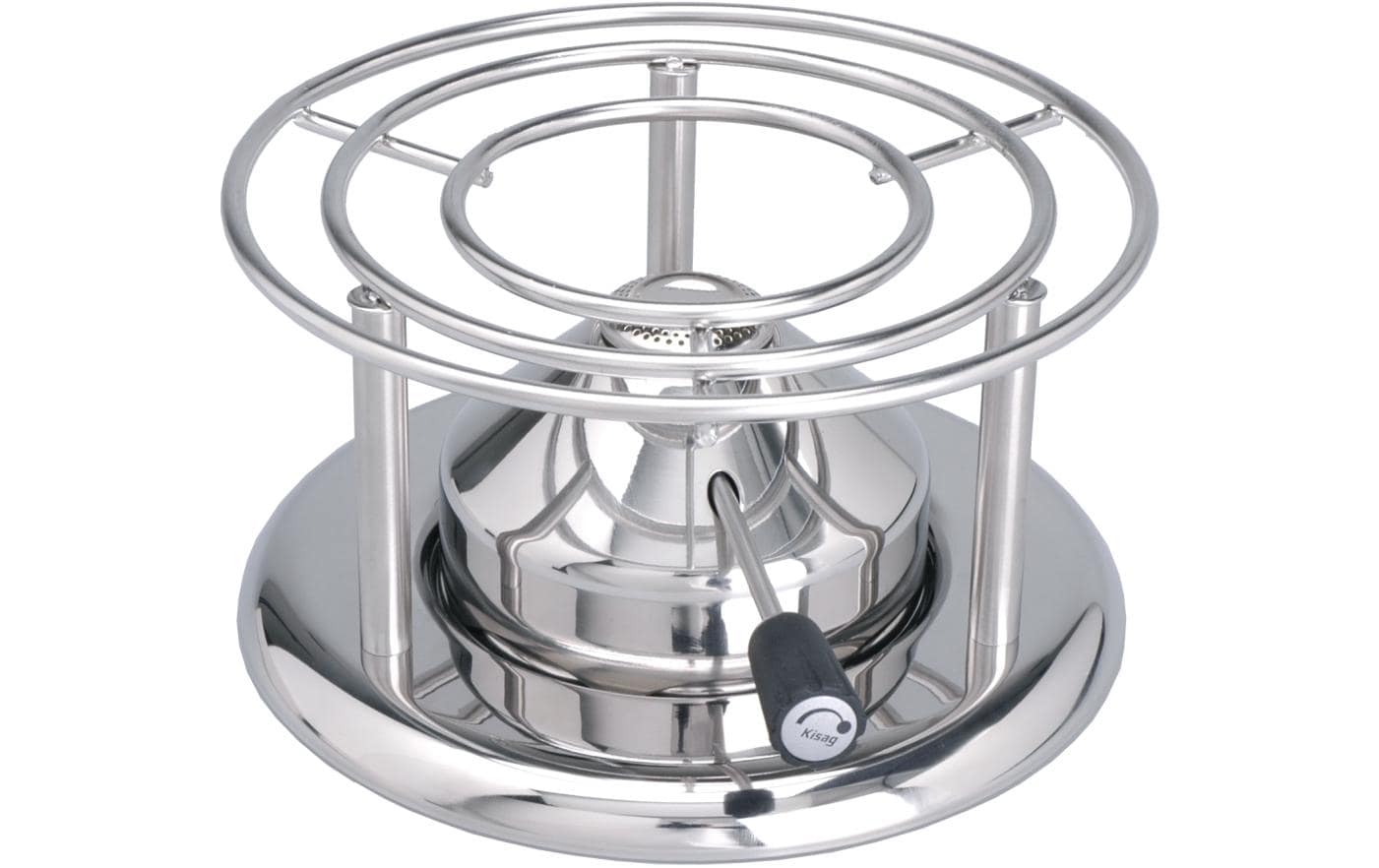 Kisag Fondue-Set Ronda – Edelstahl, Ø 19,5 cm – Gasbrenner – Silber