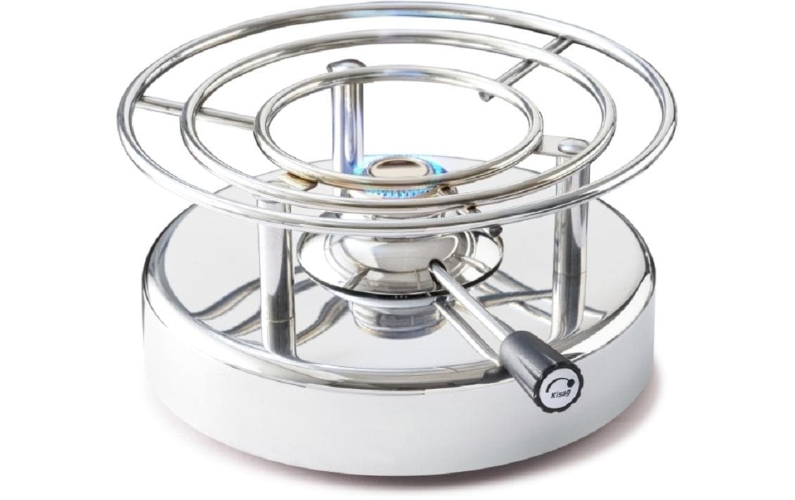 Kisag Rechaud Longfire – Edelstahl, Ø 20 cm, Gasbrenner – Silber