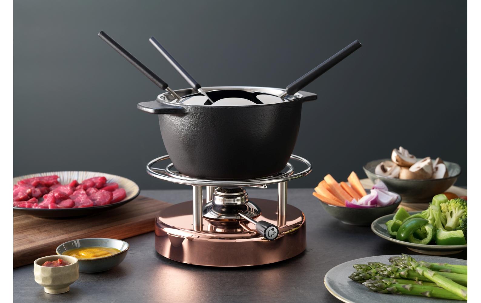 Kisag Rechaud Longfire – Edelstahl, Ø 20 cm, Gasbrenner – Silber