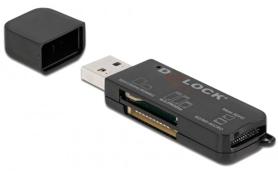 DeLOCK 91757 Kartenleser – SD, microSD, Memory Stick und andere – USB-A 3.2 Gen 1 – 5 Gbit/s