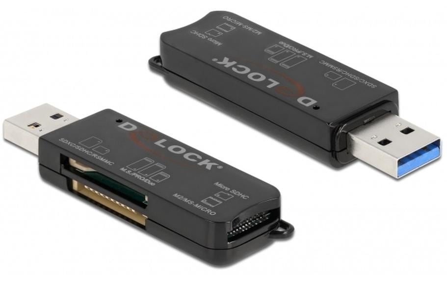 DeLOCK 91757 Kartenleser – SD, microSD, Memory Stick und andere – USB-A 3.2 Gen 1 – 5 Gbit/s