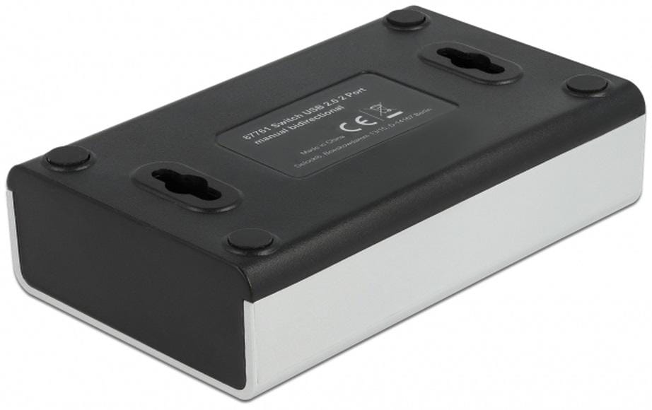 DeLOCK USB-Adapter 2× USB-B auf USB-A – USB 2.0 (480 Mbit/s) – Manuell, Kunststoff – Schwarz/Silber
