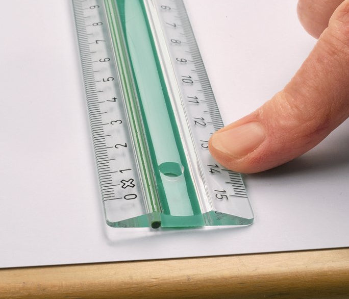 Linex Lineal – Acryl – 30 cm – rutschfest, Facette – grün, transparent