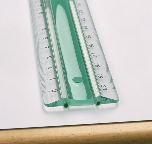 Linex Lineal – Acryl – 30 cm – rutschfest, Facette – grün, transparent