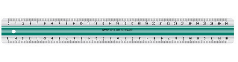 Linex Lineal – Acryl – 30 cm – rutschfest, Facette – grün, transparent