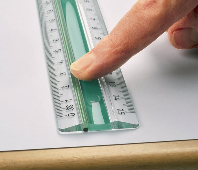 Linex Lineal – Acryl – 30 cm – rutschfest, Facette – grün, transparent