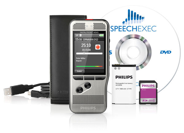Philips Digital Pocket Memo 6000 – Digitales Diktiergerät – USB, 30 h – Silber