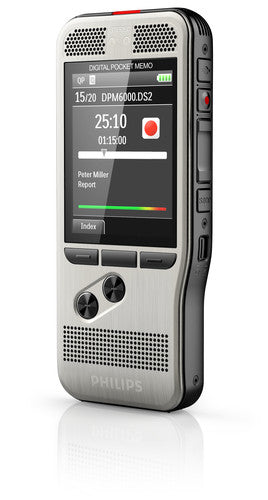 Philips Digital Pocket Memo 6000 – Digitales Diktiergerät – USB, 30 h – Silber