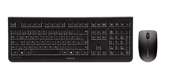 CHERRY DW 3000 – Tastatur, kabellos (2,4 GHz), FR-Layout (FR), Fullsize (mit Ziffernblock) – für Windows