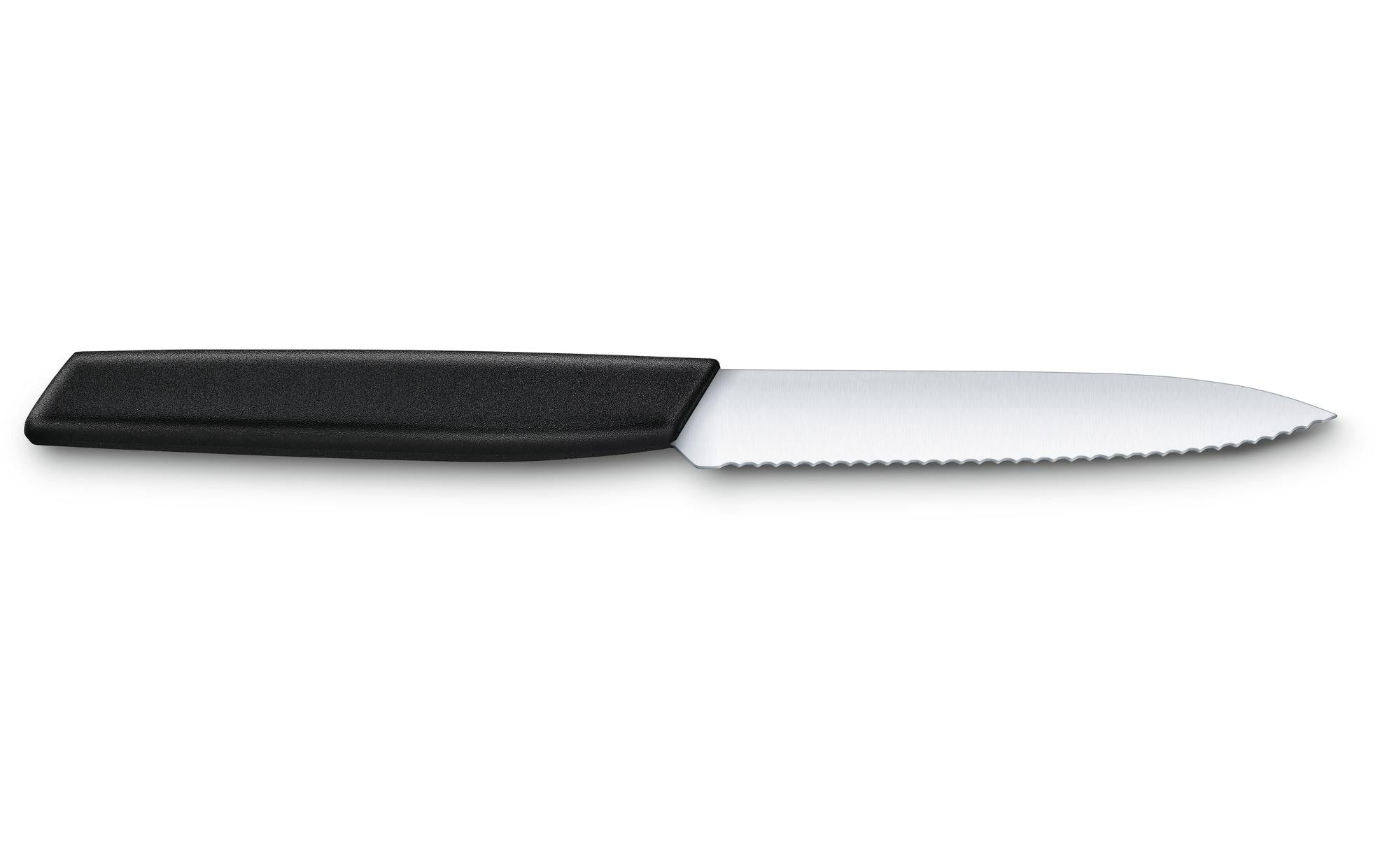 Victorinox Gemüsemesser 10 cm, Edelstahl, Kunststoffgriff schwarz, Wellenschliff
