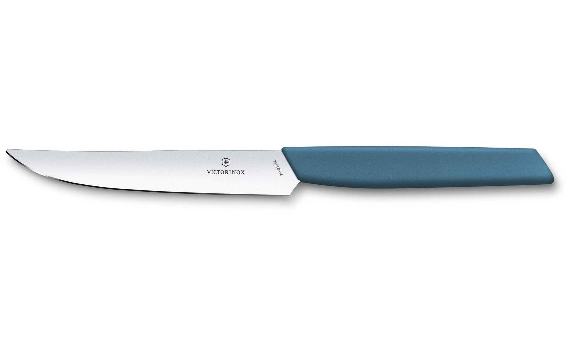 Victorinox Steakmesser – 12 cm, Glatter Schliff, Edelstahl, Kunststoffgriff, Blau, spülmaschinenfest