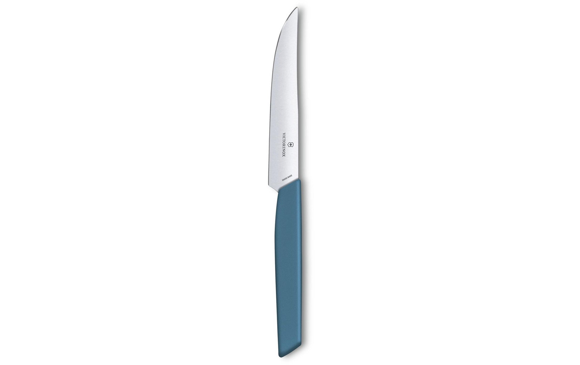 Victorinox Steakmesser – 12 cm, Glatter Schliff, Edelstahl, Kunststoffgriff, Blau, spülmaschinenfest