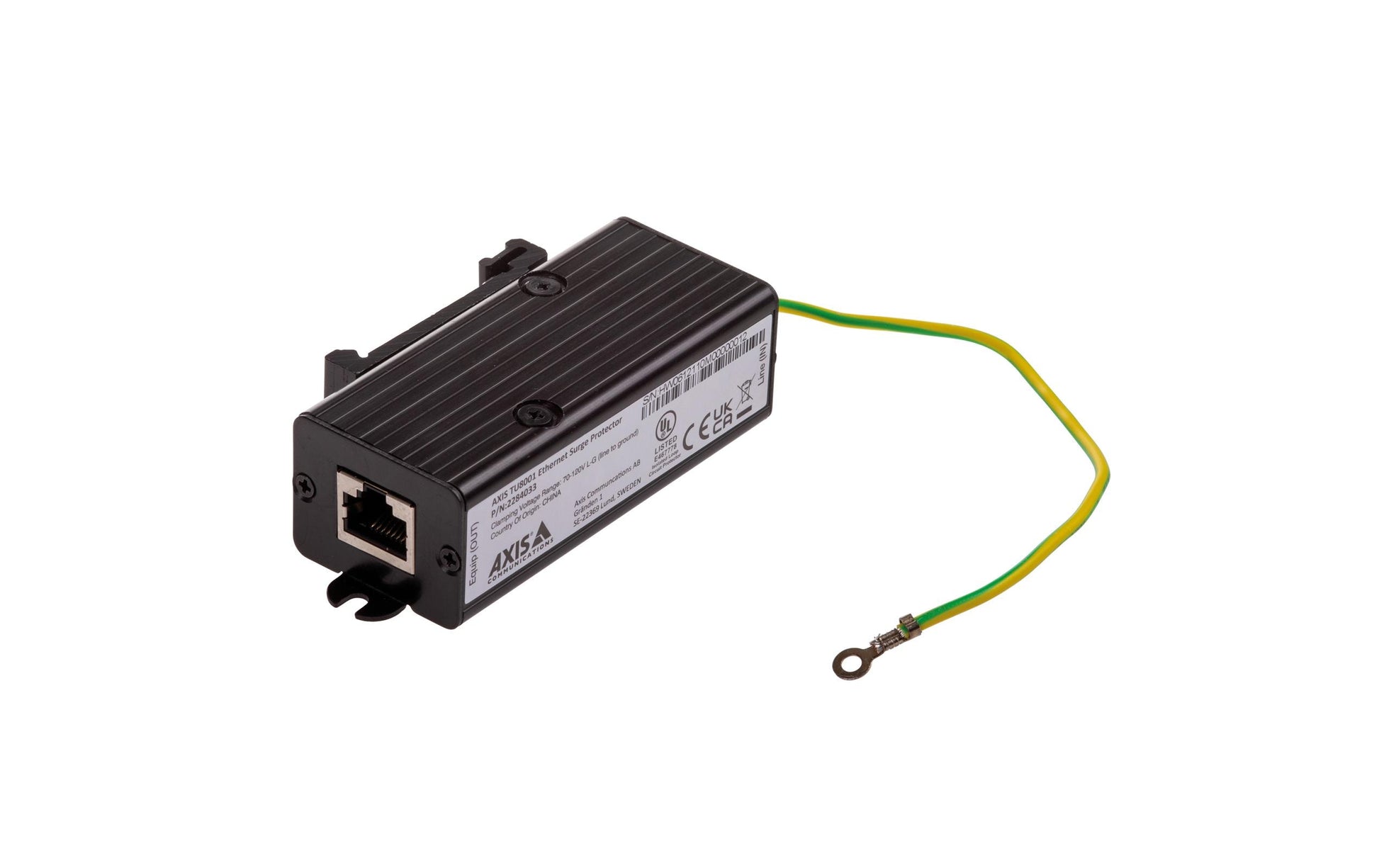 Axis TU8001 Überspannungsschutz – 1× RJ‑45, PoE 1000 V (IEEE 802.3bt), Wandmontage