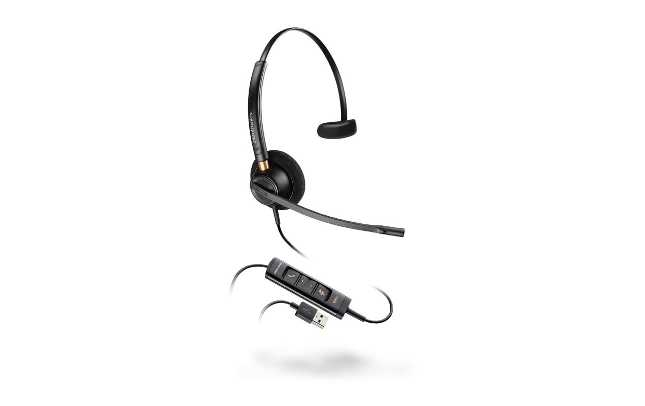 Poly EncorePro 515 Office-Headset (Mono) – On-Ear, Kabel (USB-A), MS Teams zertifiziert, Schwarz