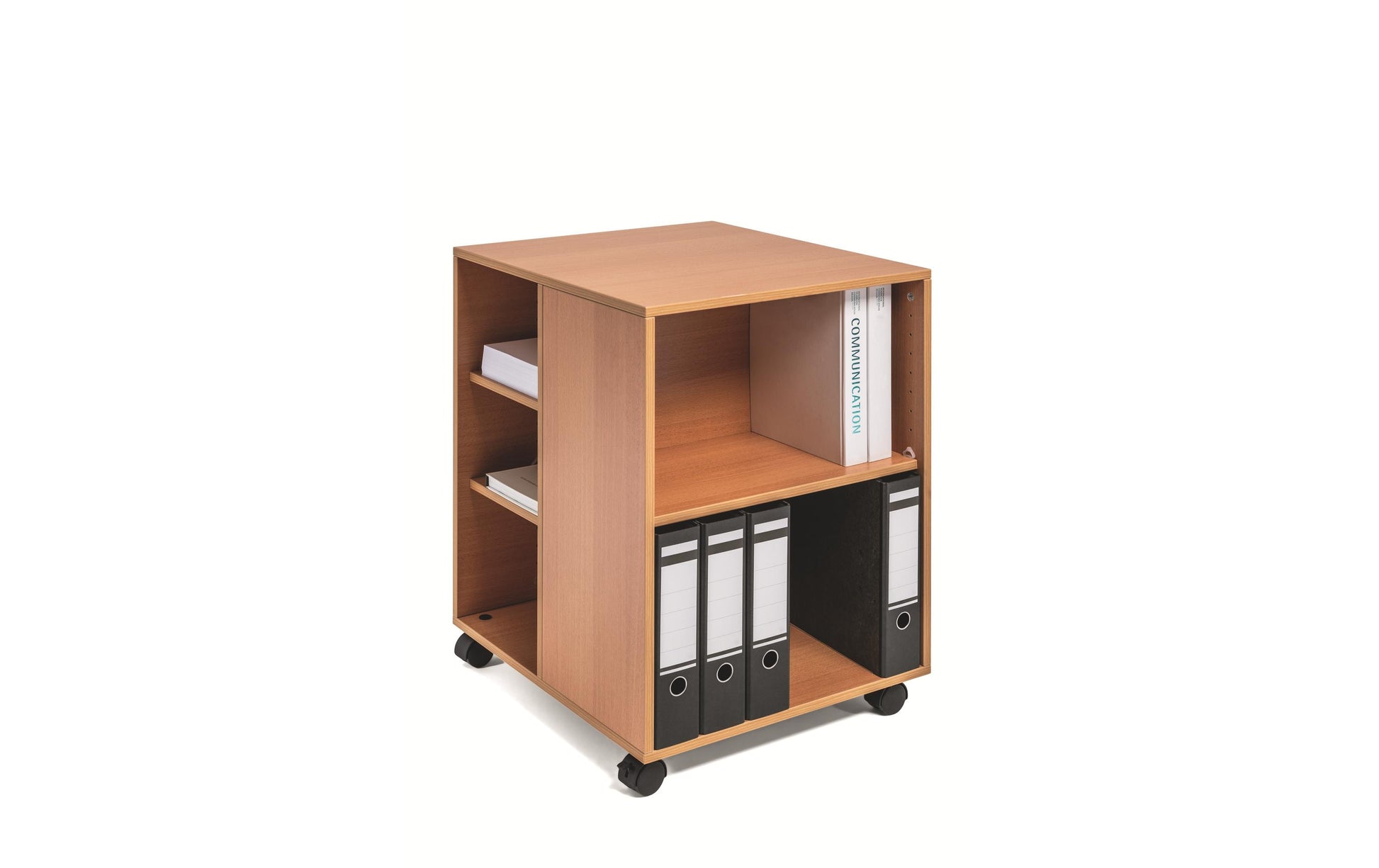 Durable Multifunktionswagen 74/59 – 6 Fächer, mit Rollen, Braun, Holz, 528×592×748 mm