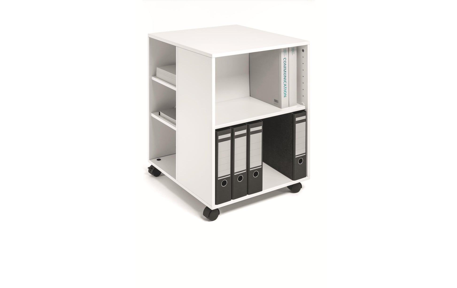 Durable Multifunktionswagen – Spanplatte, Weiss, 52,8 × 74,8 × 59,2 cm