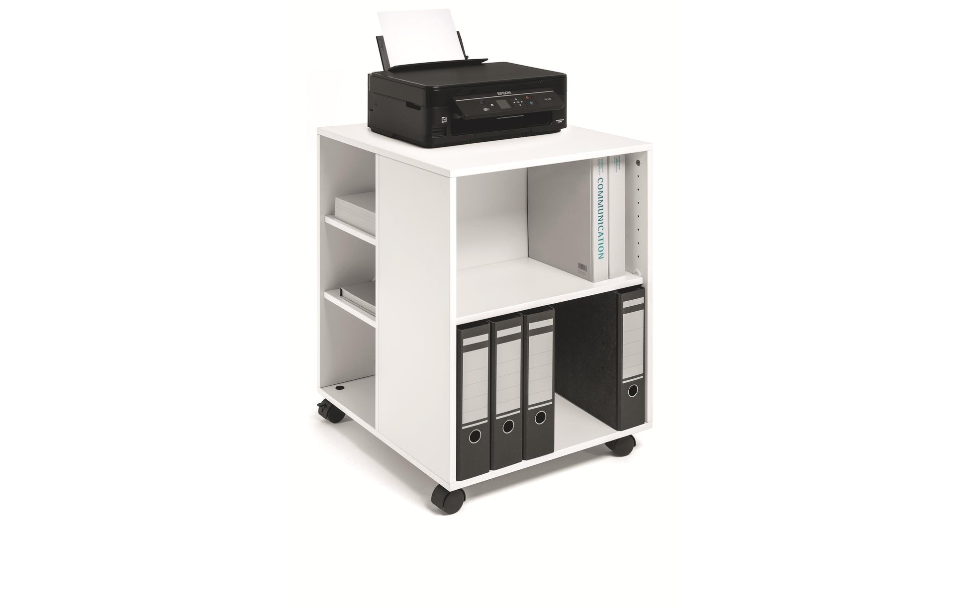 Durable Multifunktionswagen – Spanplatte, Weiss, 52,8 × 74,8 × 59,2 cm