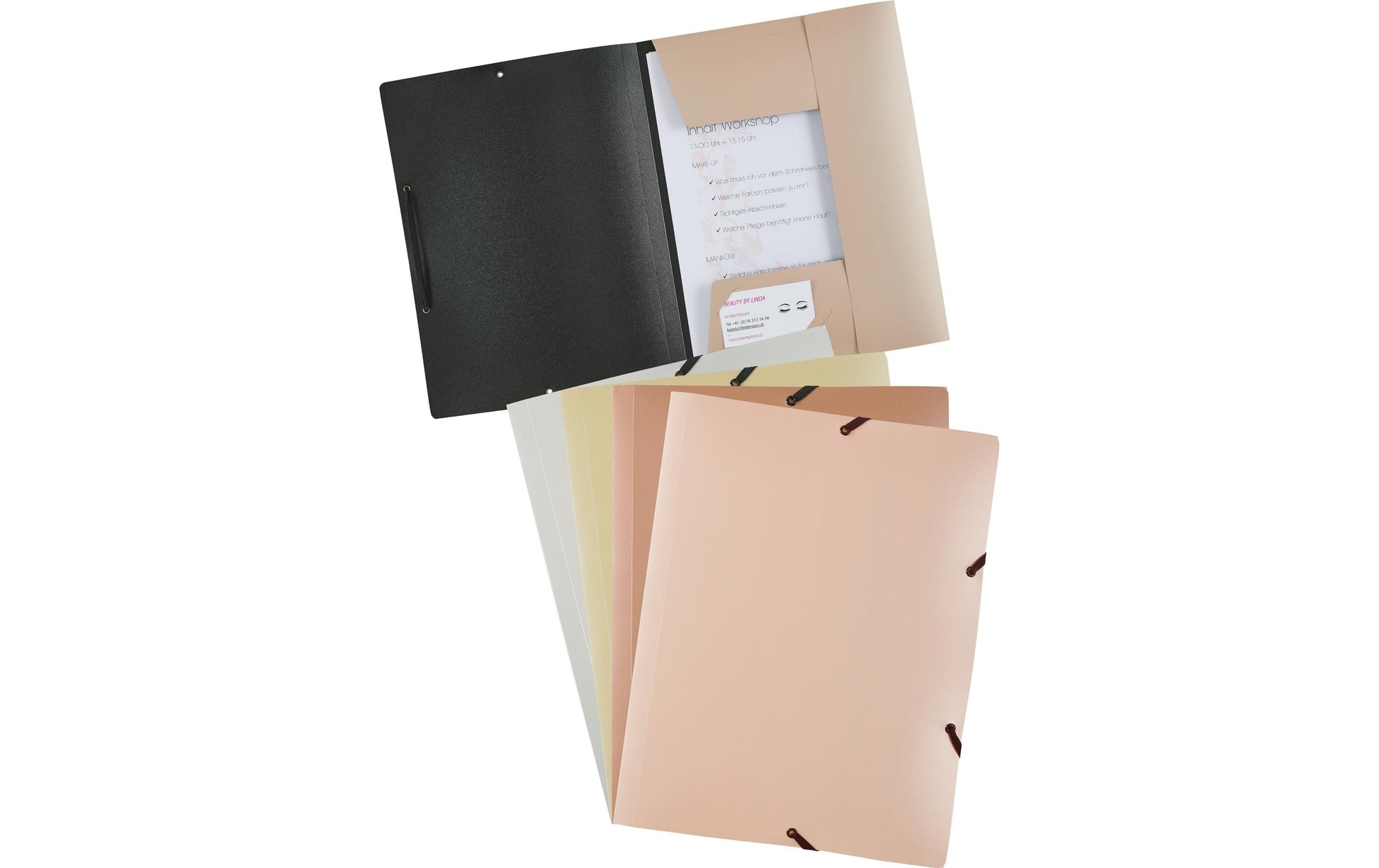 Kolma Sammelmappe für A4, Kunststoff, Gold, mit Gummizug