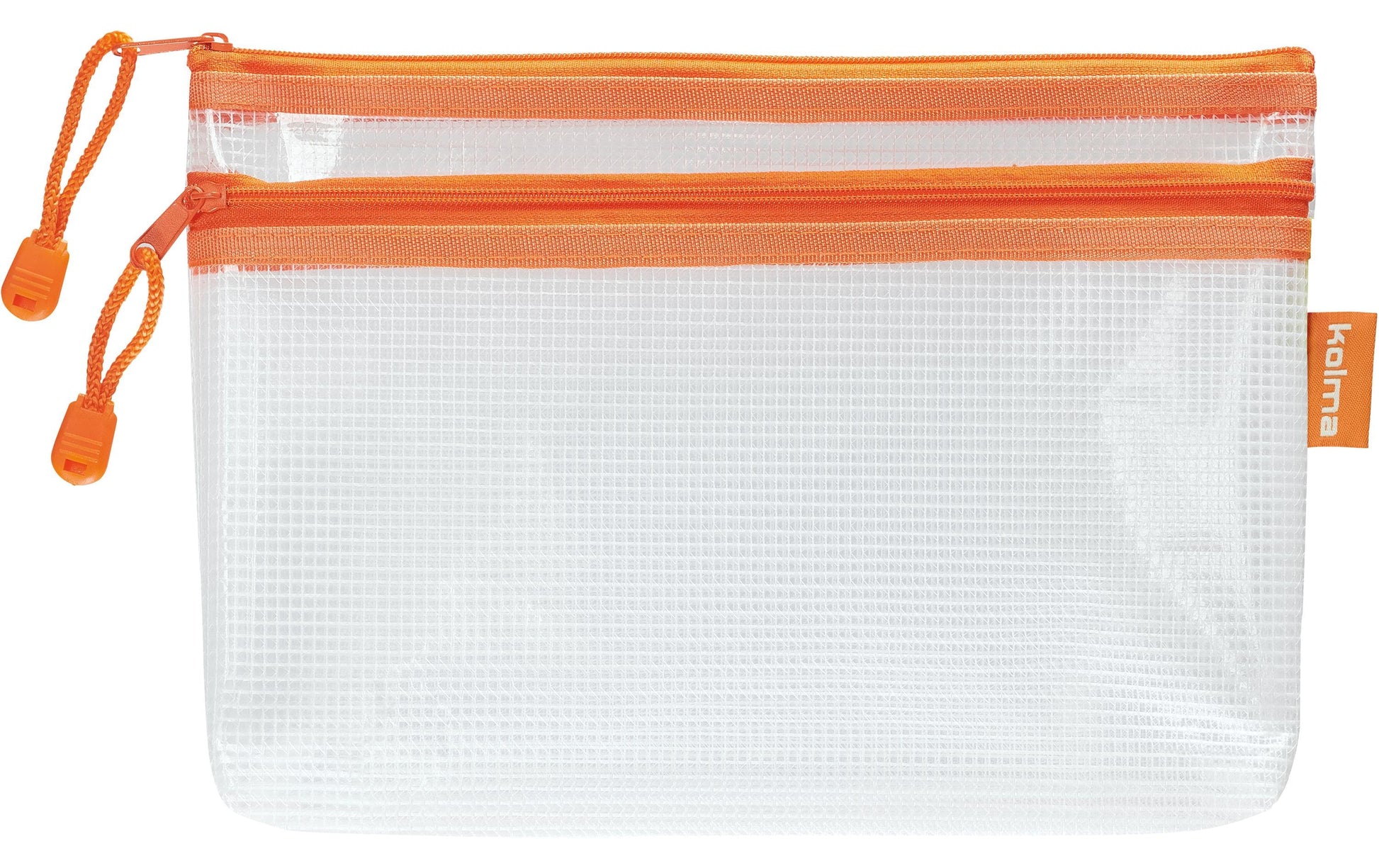 Kolma Reissverschlusstasche Etui – Orange – Kunststoff – 25 × 16 × 3 cm