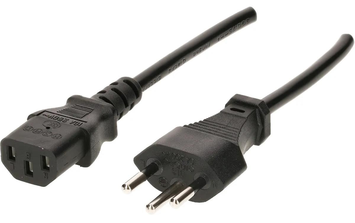 Max Hauri AG Max Hauri Netzkabel – T12–IEC C13, 3 m, 10 A, schwarz