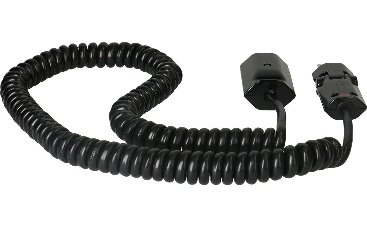 Max Hauri AG Max Hauri Verlängerungskabel T12–T13, 3,5 m, 1 mm², spiralförmig, Drehwinkelstecker – schwarz