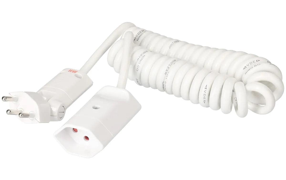 Max Hauri AG Max Hauri Verlängerungskabel – T12–T13, 2,5 m, 3×1 mm², weiss