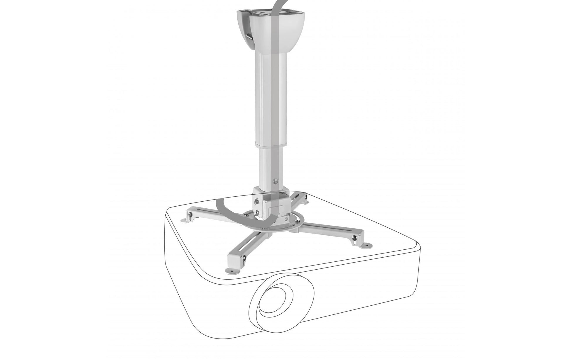 Celexon Projektor-Deckenhalterung – 40,0–60,0 cm, 15 kg, neigbar, weiss
