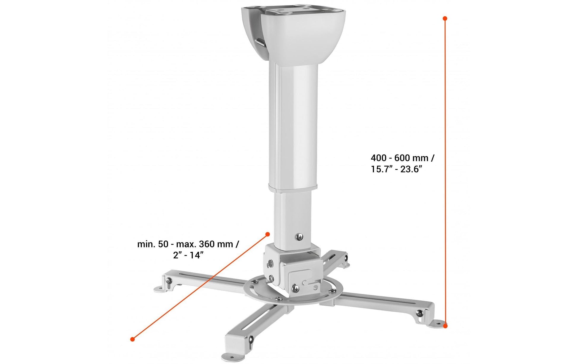 Celexon Projektor-Deckenhalterung – 40,0–60,0 cm, 15 kg, neigbar, weiss
