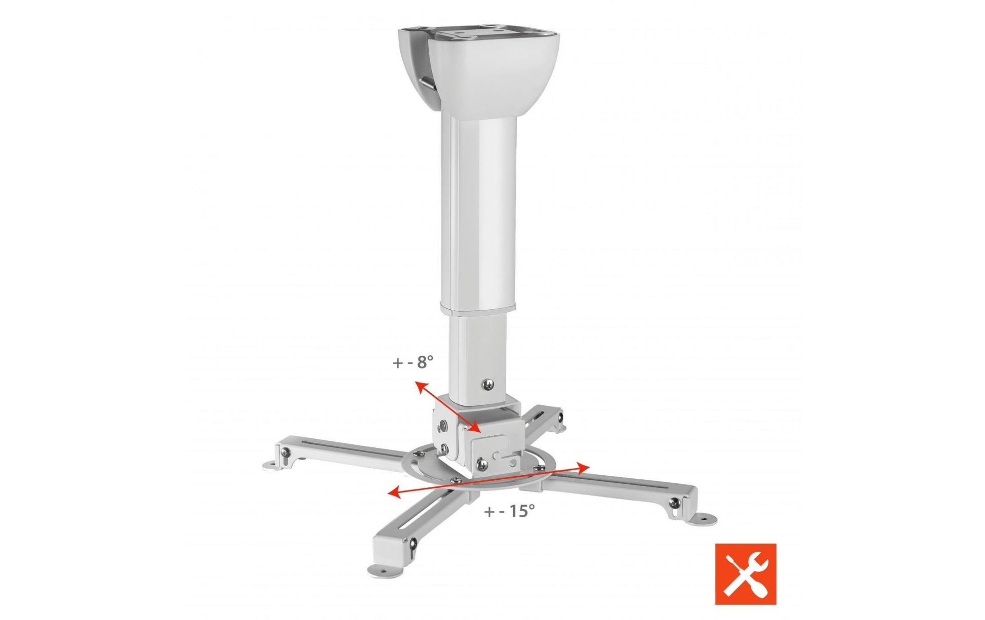 Celexon Projektor-Deckenhalterung – 40,0–60,0 cm, 15 kg, neigbar, weiss