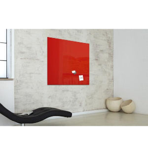 Sigel Whiteboard – 100 × 100 cm, Glas, magnetisch, Wandmontage, inkl. Magnete, Montagesatz