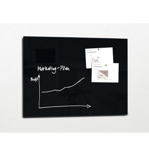 Sigel Whiteboard – 120 × 90 cm, Glas, magnetisch, Wandmontage, inkl. SuperDym Magnetwürfel