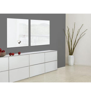 Sigel Whiteboard – 100 × 100 cm, Glas, magnetisch, Wandmontage, inkl. SuperDym-Magnetwürfel, Montagesatz