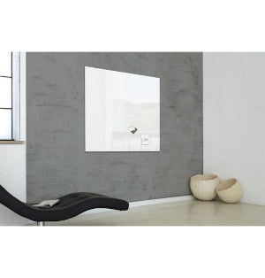 Sigel Whiteboard – 100 × 100 cm, Glas, magnetisch, Wandmontage, inkl. SuperDym-Magnetwürfel, Montagesatz