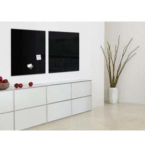 Sigel Whiteboard – 100 × 100 cm, Glas, magnetisch, Wandmontage, inkl. SuperDym-Magnetwürfel, Montagesatz