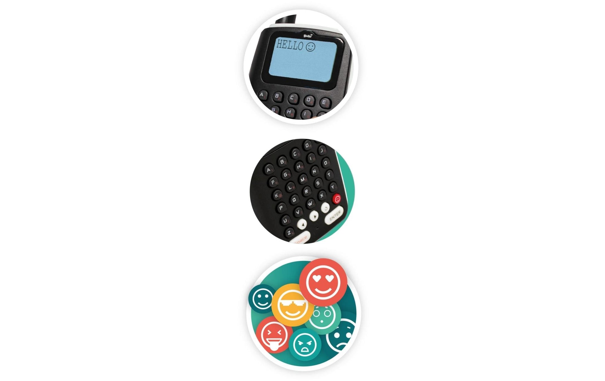 Buki Walkie-Talkie Messenger – wiederaufladbar, inkl. Akkus – 2 Stück – ab 7 Jahren – schwarz/weiss