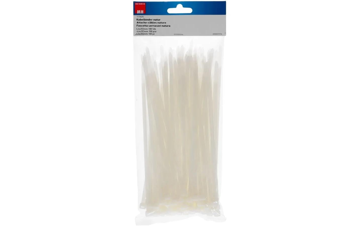 Max Hauri AG Max Hauri Kabelbinder, 200×4,5 mm, 100er-Pack – weiss