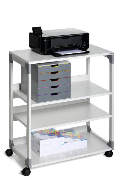 Durable Multifunktionswagen – Stahl/Kunststoff, Grau, 75 × 88 × 44 cm, 4 Rollen (2 gebremst)