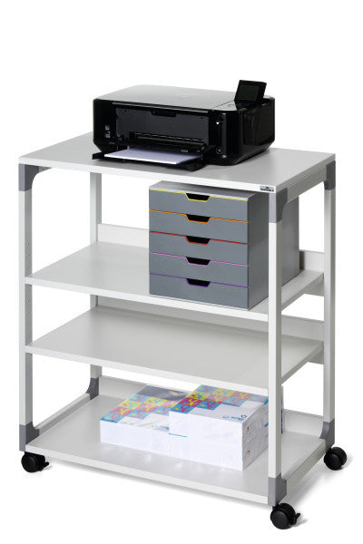 Durable Multifunktionswagen – Stahl/Kunststoff, Grau, 75 × 88 × 44 cm, 4 Rollen (2 gebremst)