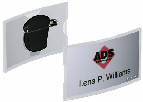 Durable Namensschild – 75 × 40 mm, transparent, Kunststoff, 25er-Pack