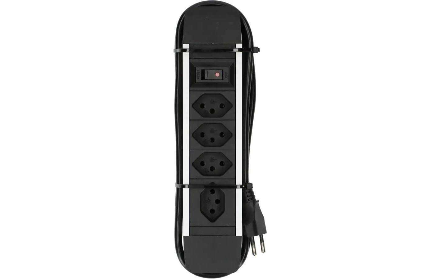 Max Hauri AG Max Hauri Superior-Line Steckdosenleiste, 4×T13, mit Schalter, 2 m, Überstromschutz – schwarz
