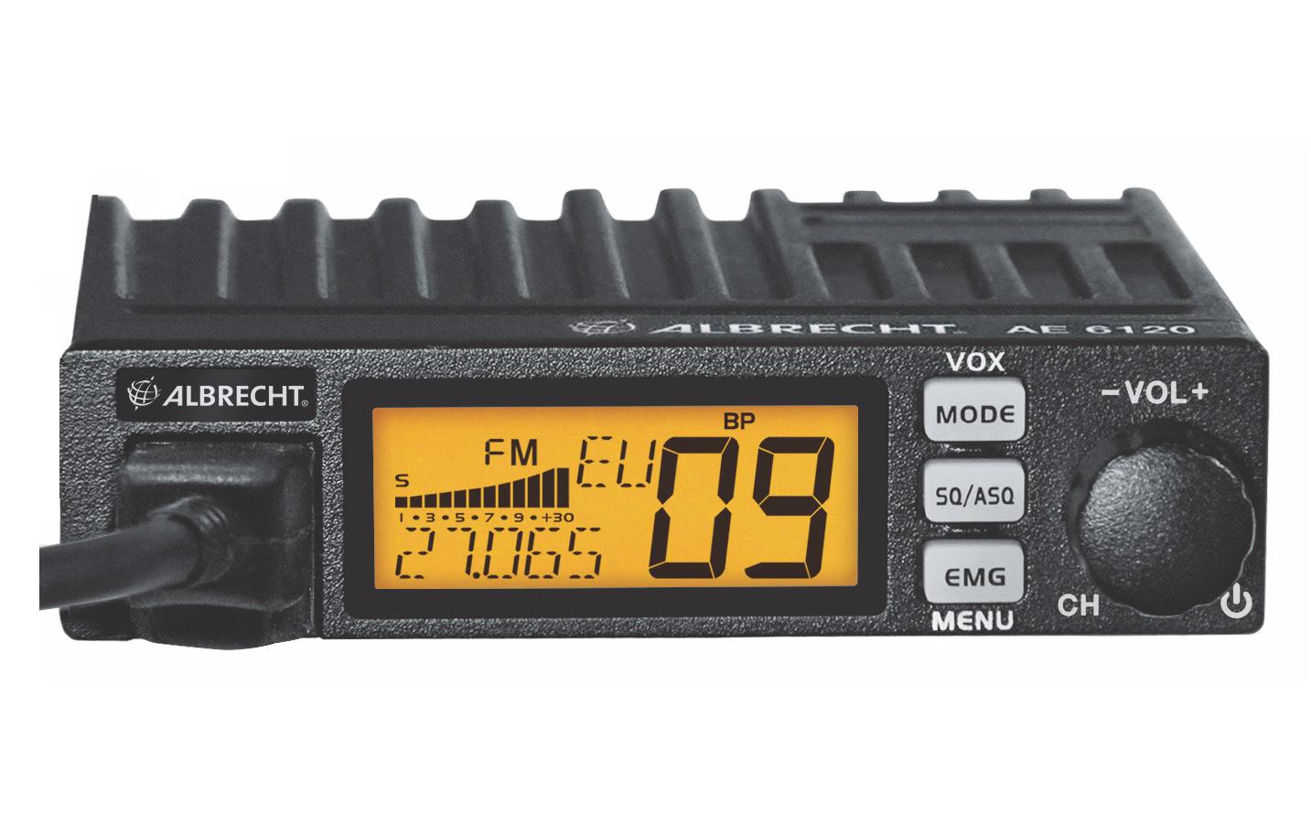 Albrecht AE 6120 – CB-Funkgerät, Netzbetrieb 13,2 V, VOX, Metall, Schwarz
