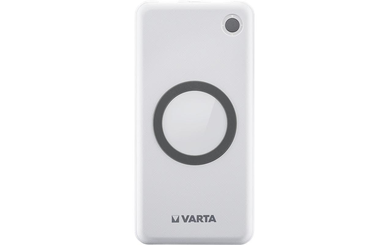 Varta Wireless Powerbank 10'000 mAh – 18 W PD, Wireless 10 W, 2× USB-C, 2× USB-A, Weiss