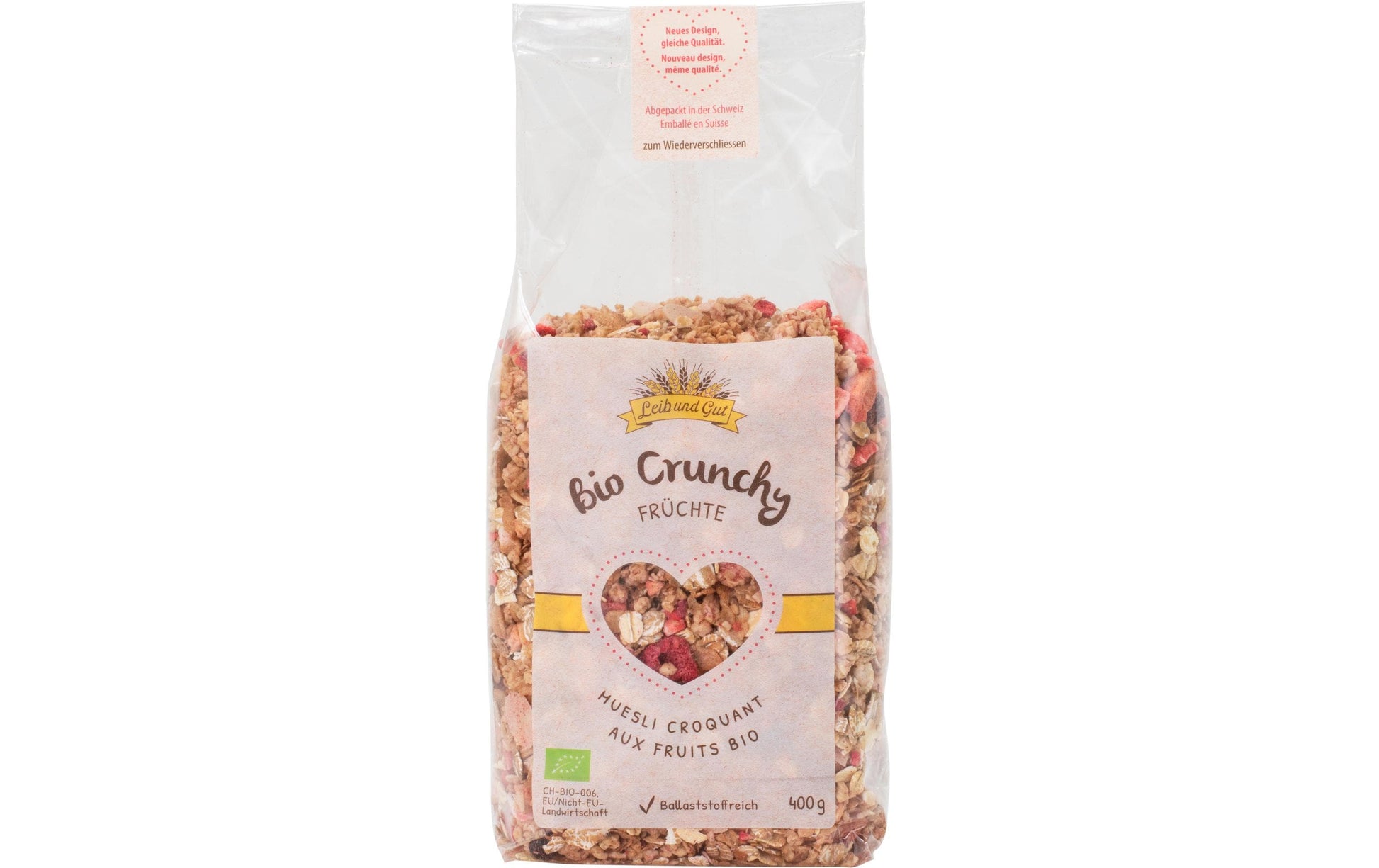 Leib und Gut Crunchy Müesli – Früchte, bio, vegan – 400 g