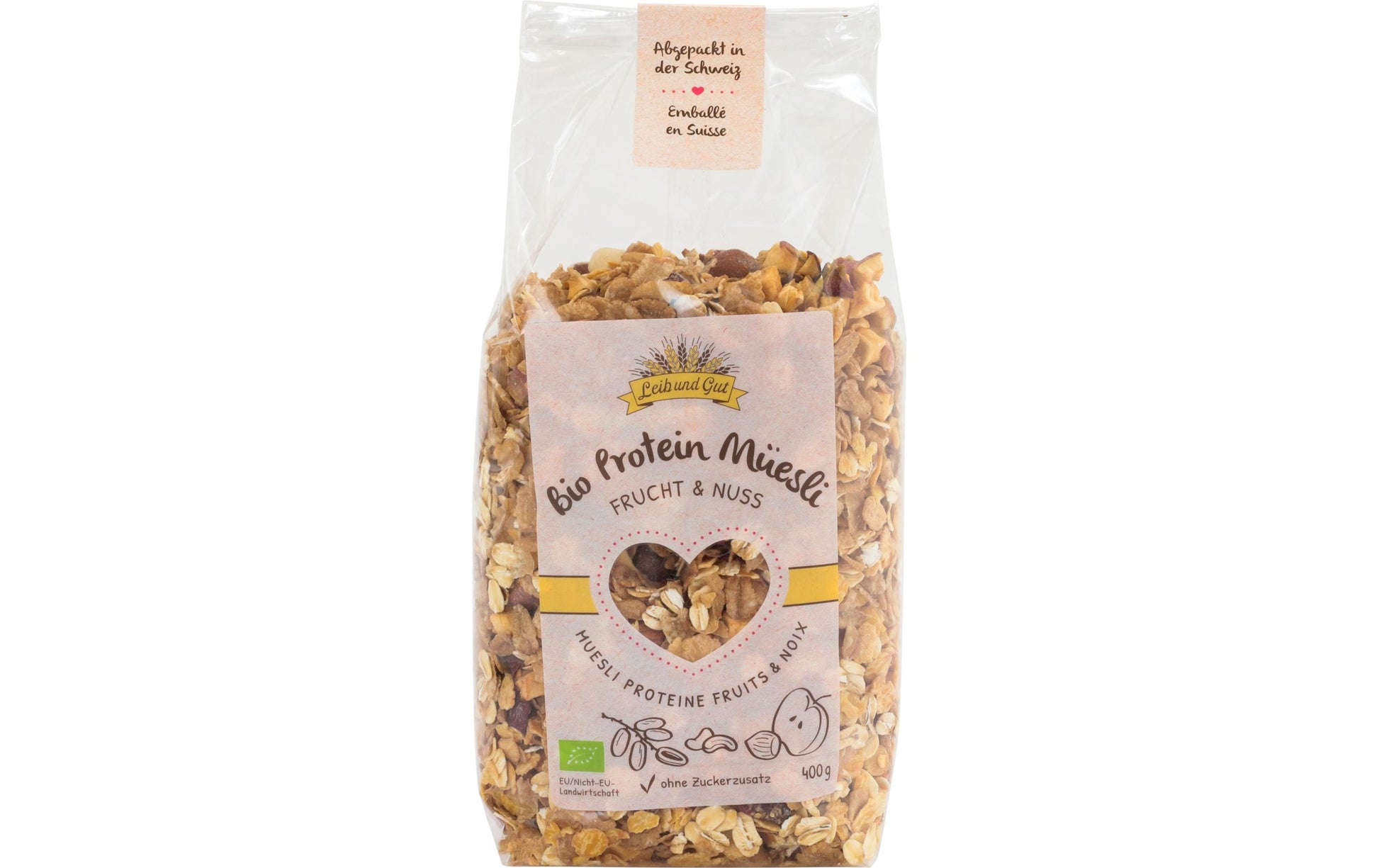 Leib und Gut Protein Müesli – Frucht & Nuss, bio – 400 g