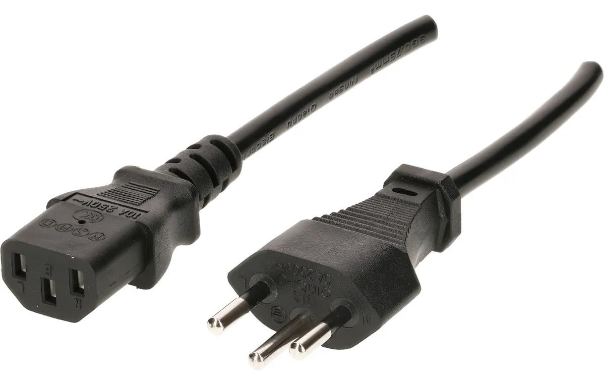 Max Hauri AG Max Hauri Netzkabel – T12–IEC C13, 5 m, 10 A, schwarz