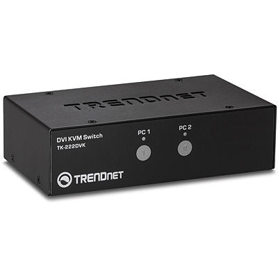 TRENDnet TK-222DVK – 2-Port DVI-I KVM-Switch – 2560 × 1600/60 Hz, USB 2.0-Hub, Audio