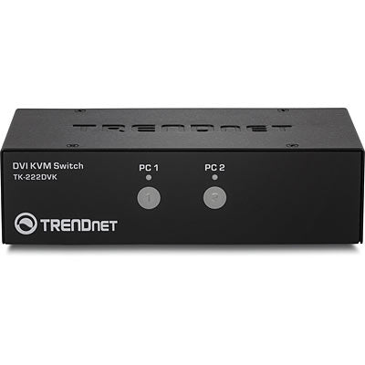 TRENDnet TK-222DVK – 2-Port DVI-I KVM-Switch – 2560 × 1600/60 Hz, USB 2.0-Hub, Audio