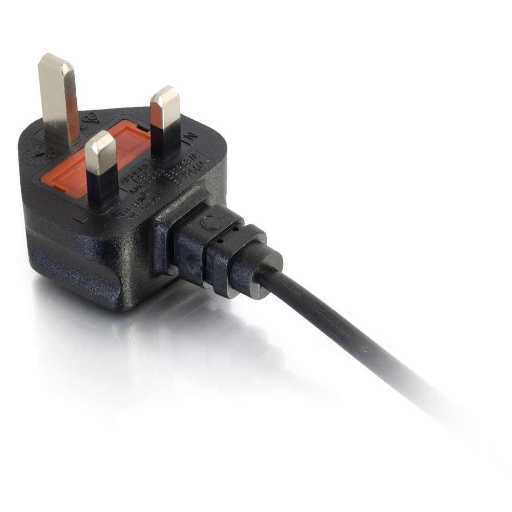 C2G Netzkabel – UK (Typ G) – IEC C5, 1 m, 250 V/3 A, schwarz