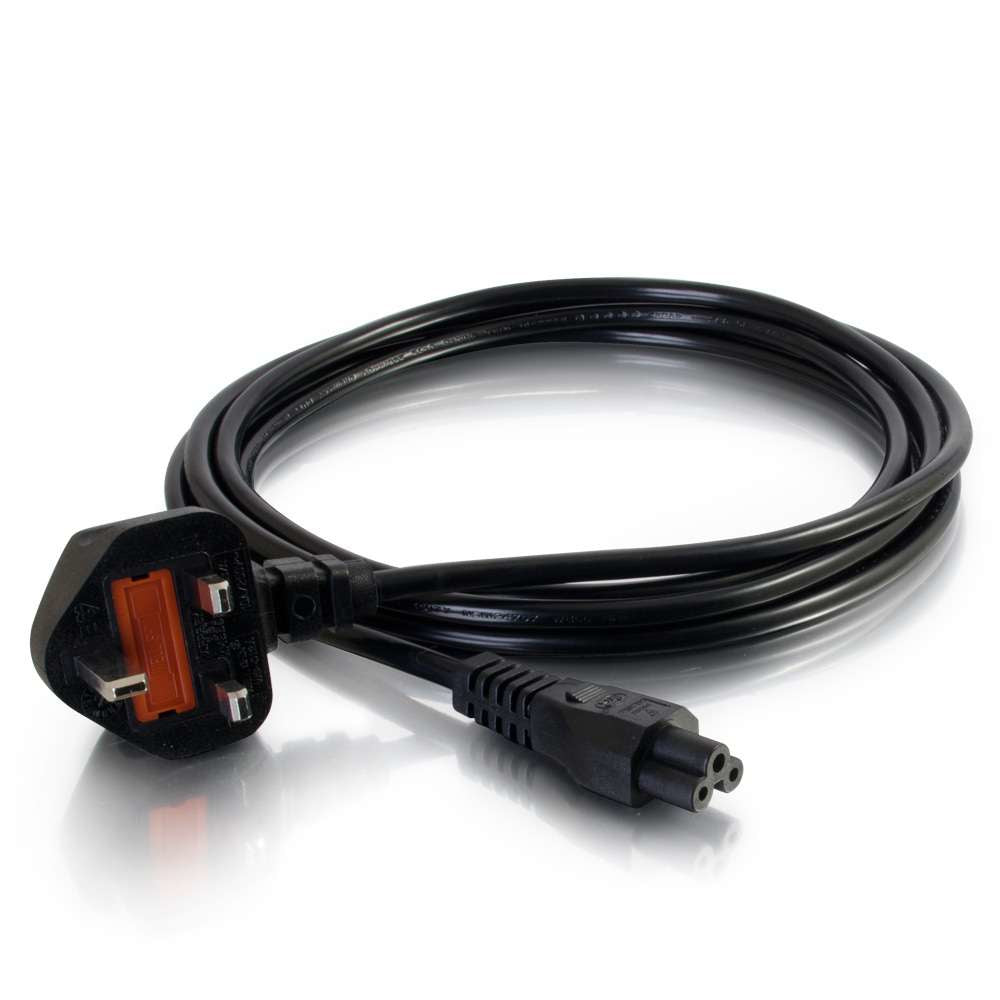 C2G Netzkabel – UK (Typ G) – IEC C5, 1 m, 250 V/3 A, schwarz