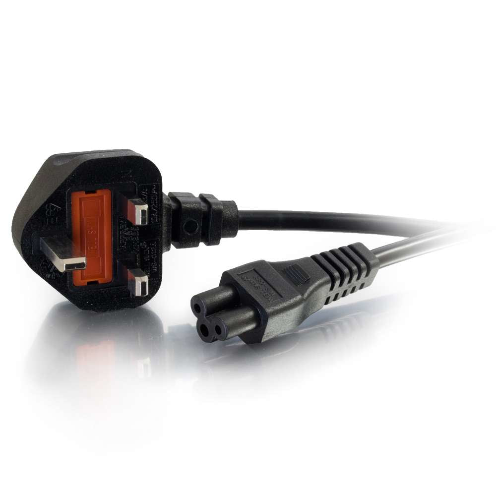 C2G Netzkabel – UK (Typ G) – IEC C5, 1 m, 250 V/3 A, schwarz